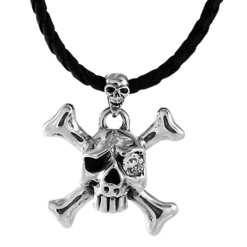 Best necklaces and pendants with infinity hearts for a romantic, eternal symbol-Diamond Eye Crossbones Skull Pendant Necklace