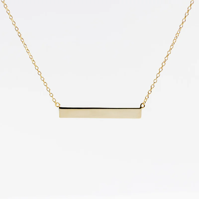 Stunning necklaces and pendants with sapphire gemstones for a luxurious blue hue-Gold Plated Bar Necklace