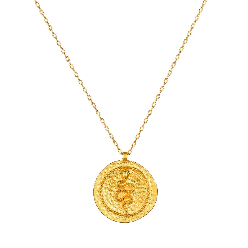 Best necklaces and pendants with personalized coordinates for a special keepsake-Eternal Energy Snake Coin Necklace