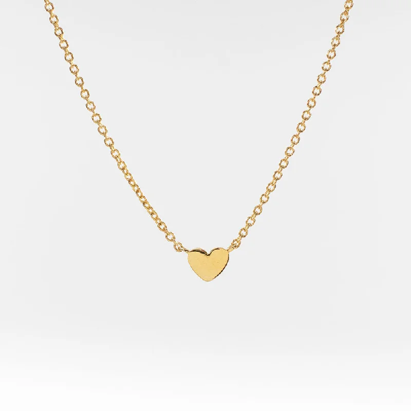 Unique necklaces and pendants with gemstones for a colorful and vibrant statement-Gold Vermeil Flat Heart Necklace