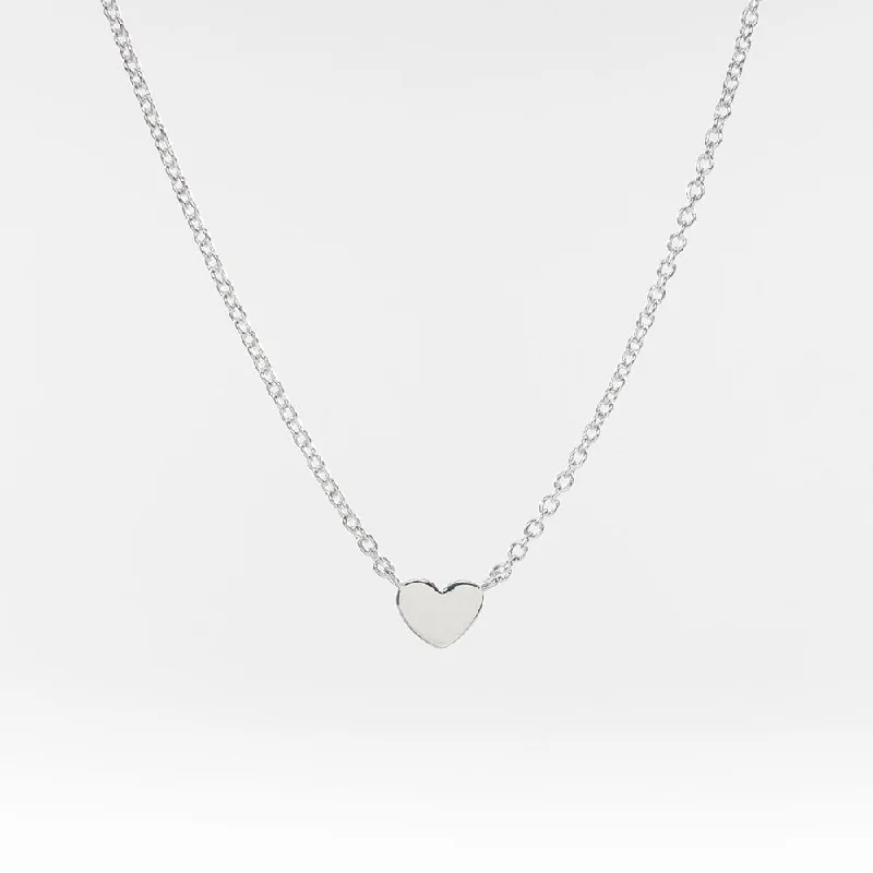 Best necklaces and pendants for everyday wear with minimalist designs-Silver Flat Small Heart Necklace