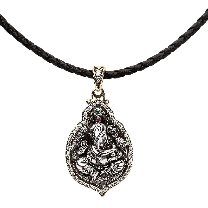 Best necklaces and pendants with matching earrings for a coordinated, elegant look-Ganesh Hindu God Good Luck Sterling Silver Locket Pendant Necklace