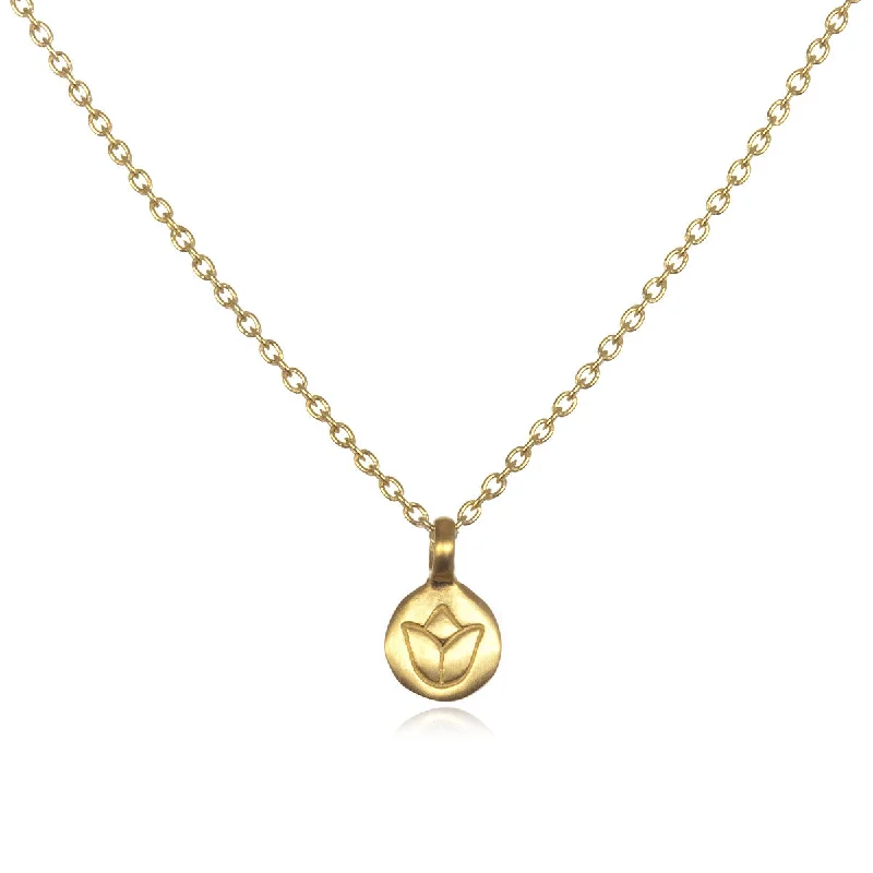 Best necklaces and pendants with vintage coin pendants for a unique accessory-Mini Gold Lotus Necklace