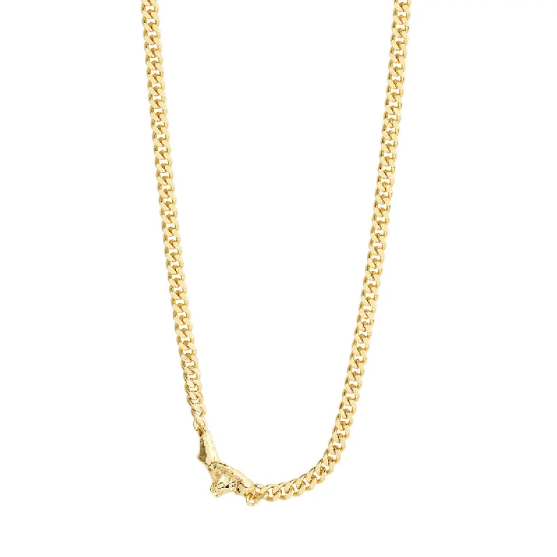 Best necklaces and pendants with matching rings for a coordinated jewelry set-Breathe Gold Plated Curb Chain Necklace