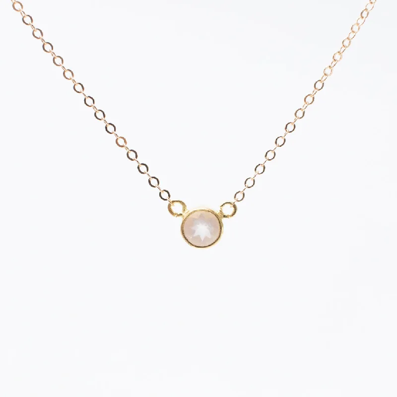 Stunning necklaces and pendants with ruby and diamond combinations for a luxurious effect-Gold Rose Quartz Comini Circle Stone Necklace