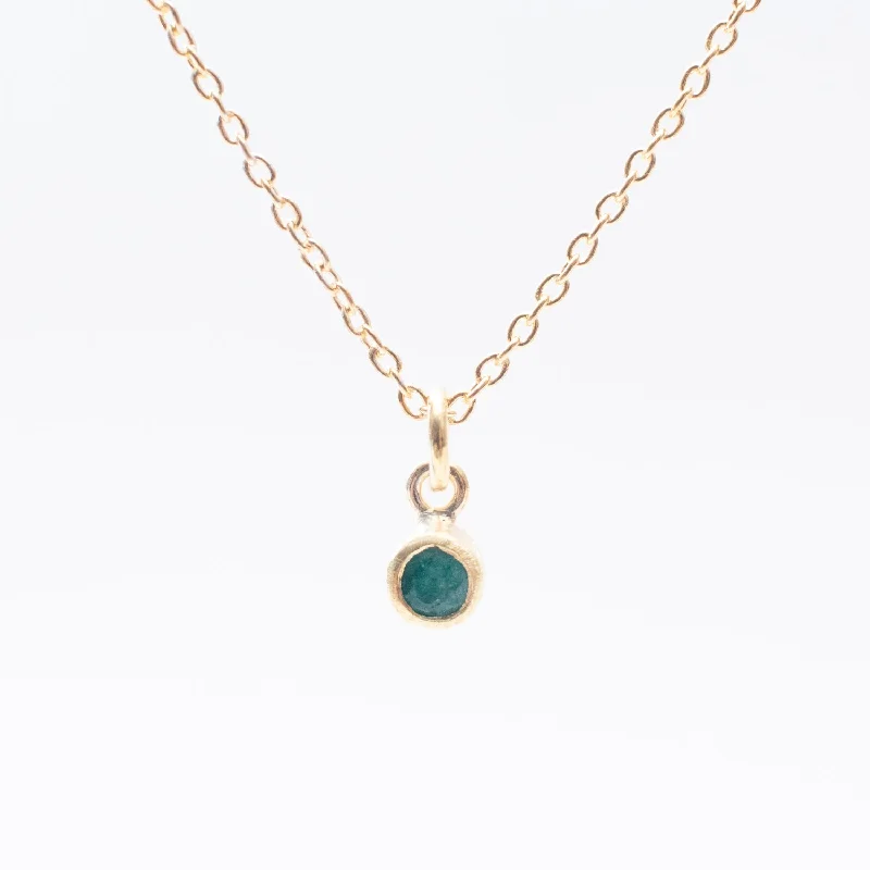 Best necklaces and pendants with glowing moonstone for an ethereal glow-Gold Vermeil & Raw Emerald Solitaire Necklace