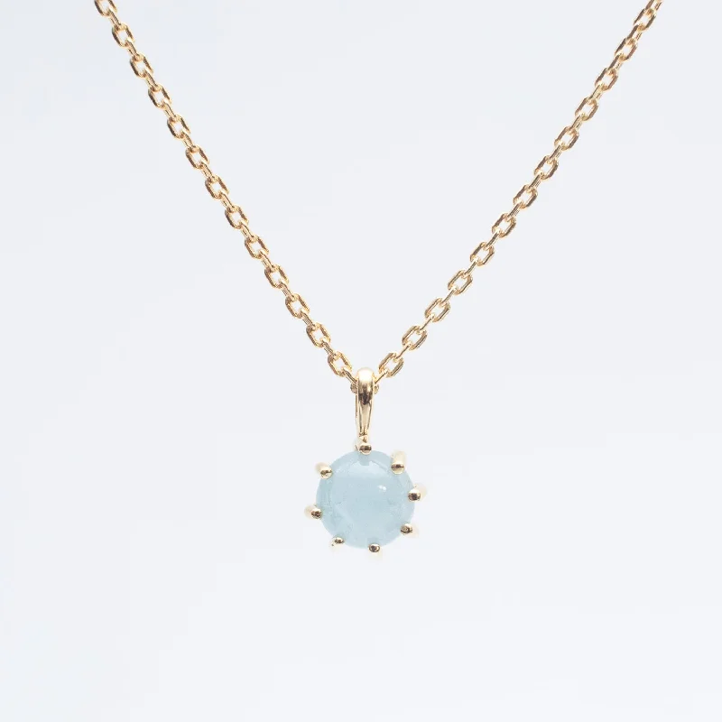 Stunning necklaces and pendants with birthstone pendants for a personal touch-Gold Vermeil Round Claw Set Aquamarine Necklace