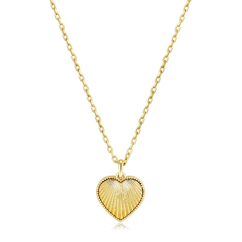 Best necklaces and pendants with seashell designs for a tropical, beachy vibe-Gold Vermeil Scalloped Heart Necklace