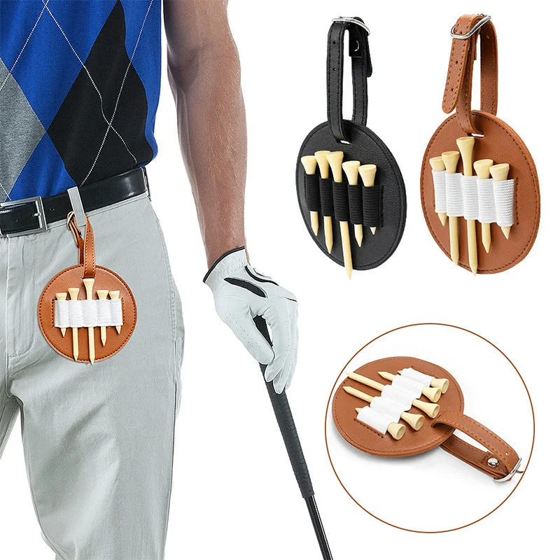 Best necklaces and pendants with matching rings for a coordinated jewelry set-Golf tee insert bag Outdoor storage waist hanging golf leather storage bag 825384188921