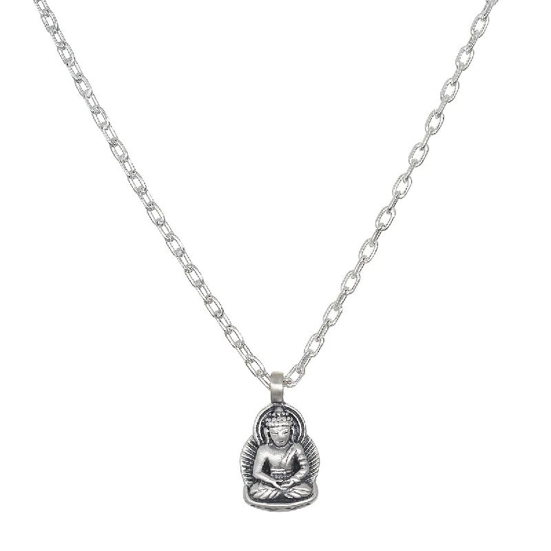 Best necklaces and pendants with silver chains for a sleek, timeless look-Grounded in Spirituality Buddha Men's Necklace