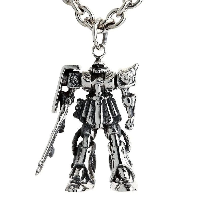 Best necklaces and pendants with statement designs for a fashionable accessory-Gundam Zaku Sterling Silver Transformers Robot Pendant Necklace