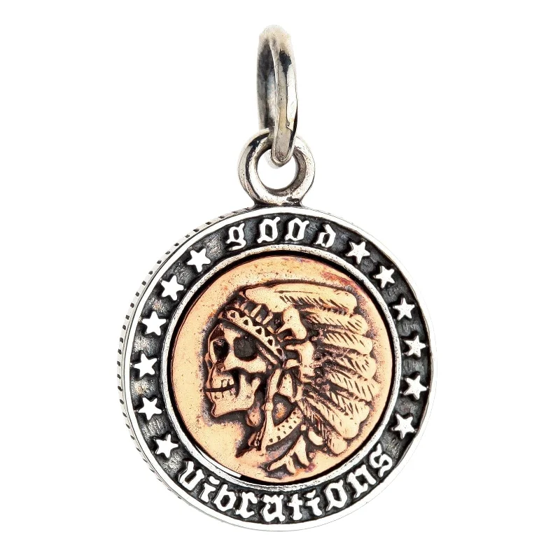 Unique necklaces and pendants with vintage-inspired designs for timeless appeal-Indian Liberty Coin Sterling Silver Skull Pendant