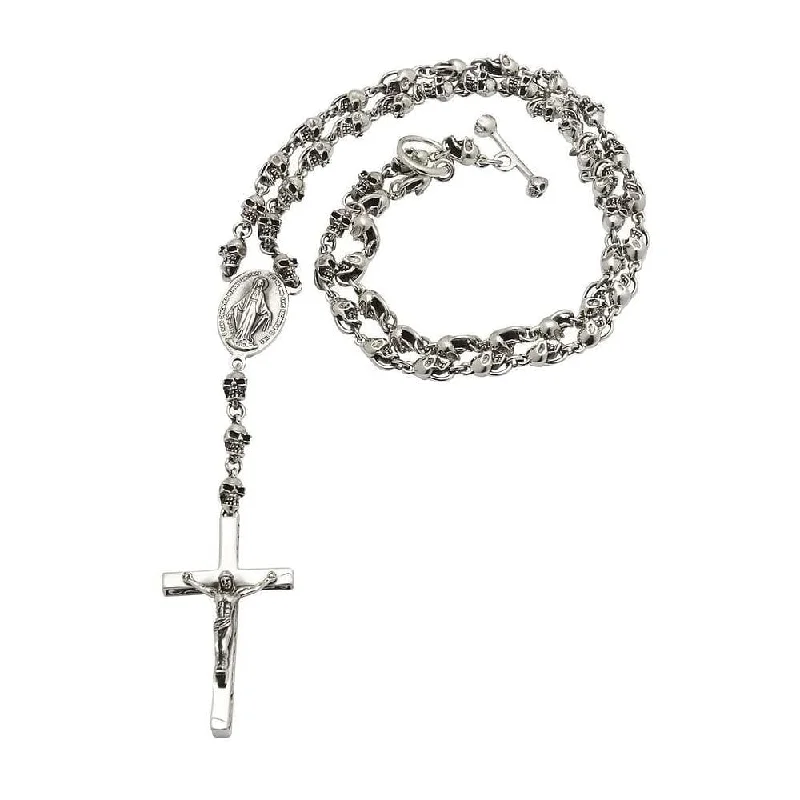 Best necklaces and pendants with cross pendants for a spiritual, meaningful symbol-Jesus Cross Skull Sterling Silver Gothic Necklace