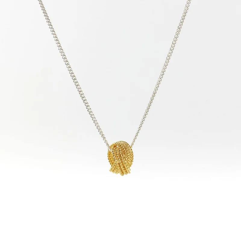 Necklaces and pendants with lotus flower designs for a spiritual, peaceful vibe-Gold Vermeil Knot Necklace