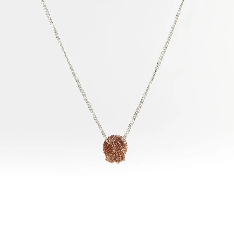 Beautiful necklaces and pendants with geometric shapes for a modern, artistic design-Rose Gold Vermeil Knot Necklace