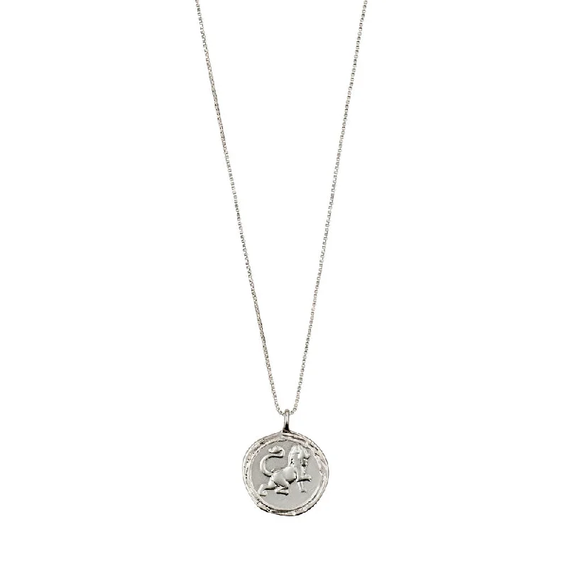 Necklaces and pendants with angel wing motifs for a spiritual, meaningful design-Leo Silver Plated Necklace