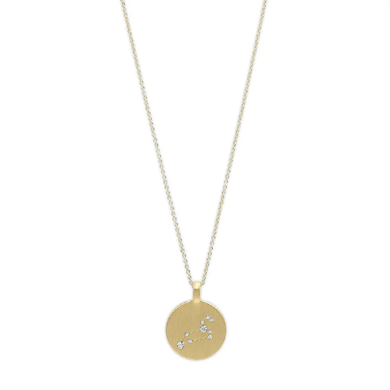 Unique necklaces and pendants with custom birthstone arrangements for personalization-Leo Star Sign Gold Plated Necklace