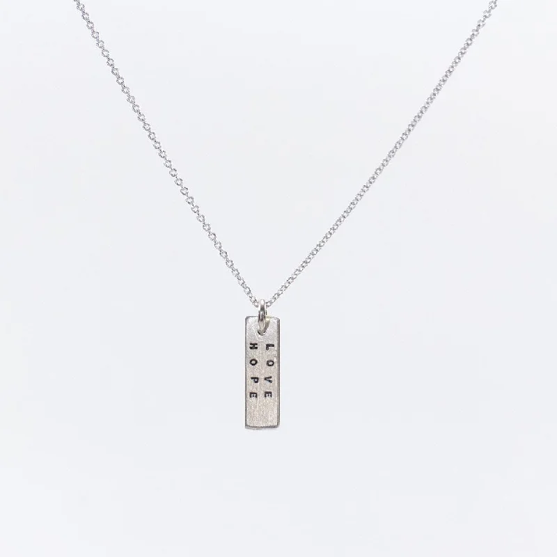 Necklaces and pendants with engraved messages for a deeply personal, sentimental gift-Mini Rectangle Tag Necklace