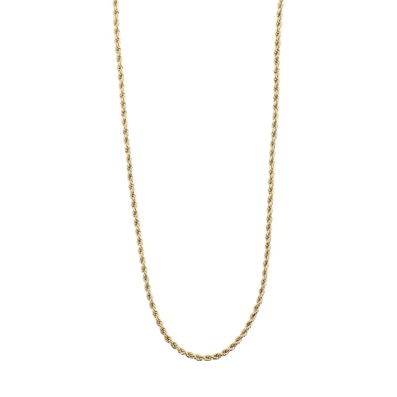 Stunning necklaces and pendants with aquamarine stones for a serene effect-Pam Gold Plated Rope Chain