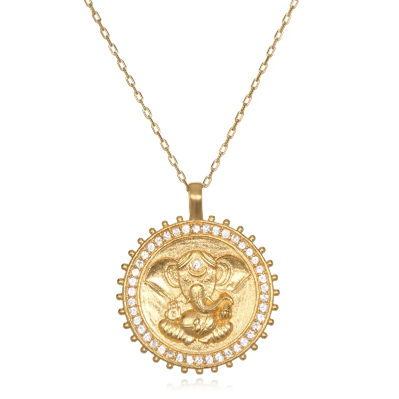 Necklaces and pendants with diamond pendants for a luxurious sparkling effect-Ganesha Hindu God, Path to Success Necklace