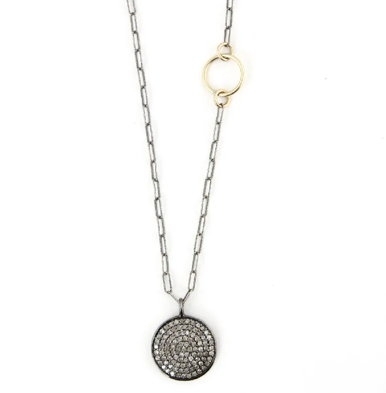 Necklaces and pendants with abstract shapes for a modern, creative appearance-Pave Diamond Necklace