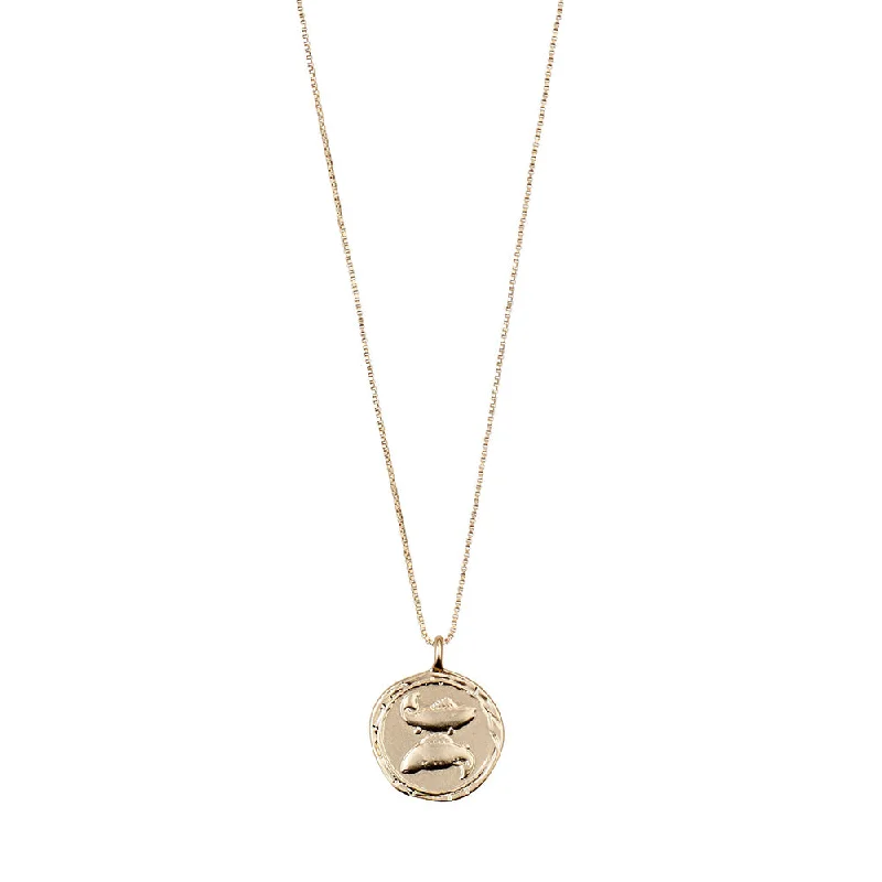 Best necklaces and pendants with black diamonds for an edgy, bold statement-Pisces Gold Plated Necklace