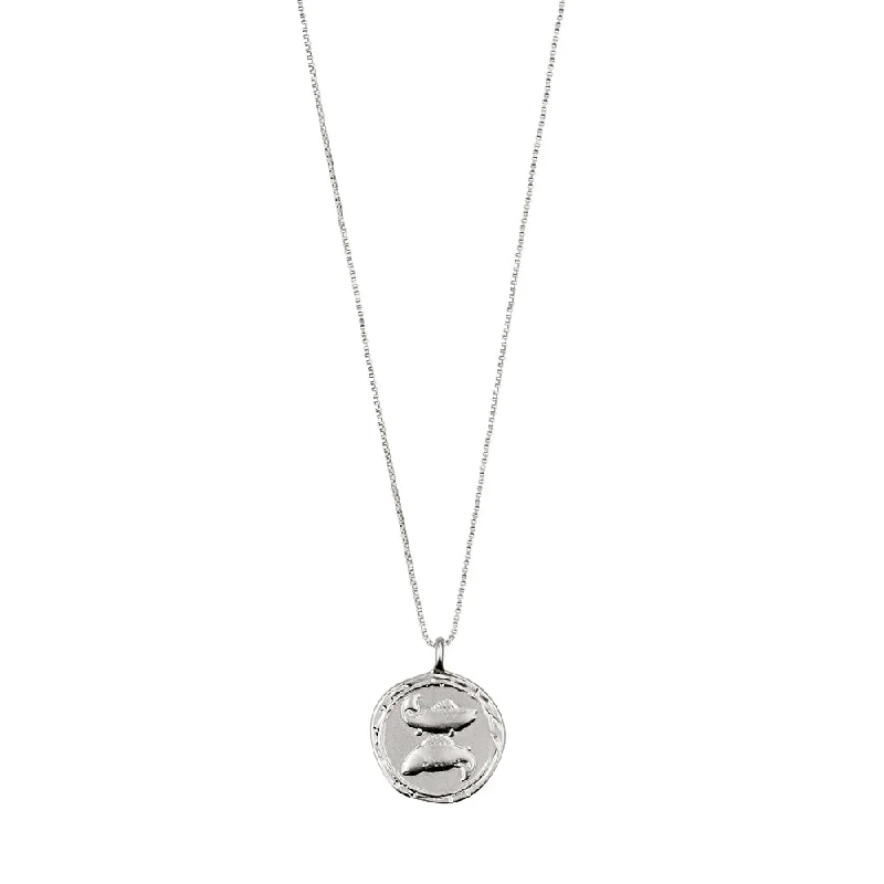 Necklaces and pendants with ocean-inspired designs for a refreshing, beachy feel-Pisces Silver Plated Necklace