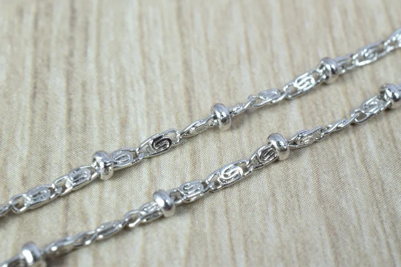 Necklaces and pendants with custom designs for a completely unique jewelry piece-Rhodium Filled White Gold Filled Chain 17.25" Inch CS8