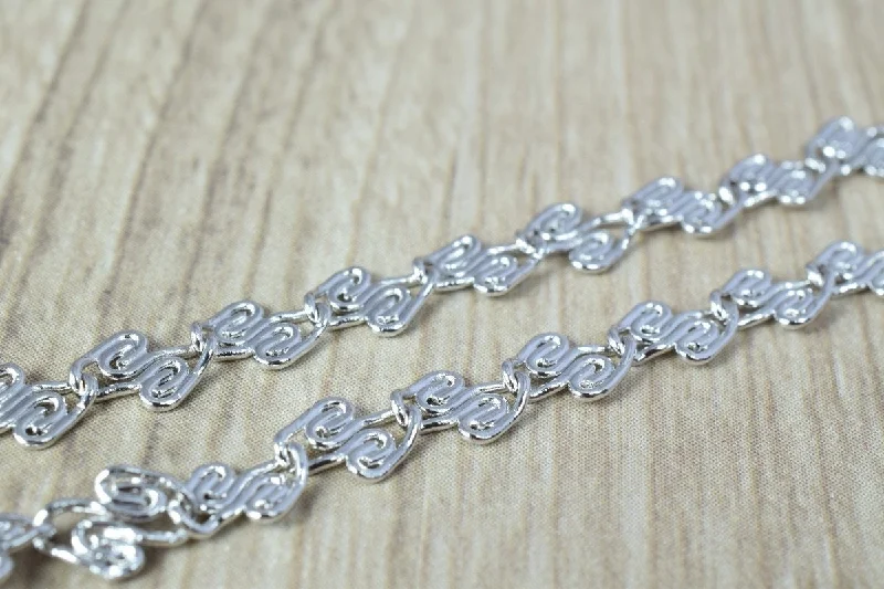 Necklaces and pendants with abstract shapes for a modern, creative appearance-Rhodium Filled White Gold Filled Chain 17" Inch CS6 Item#41142