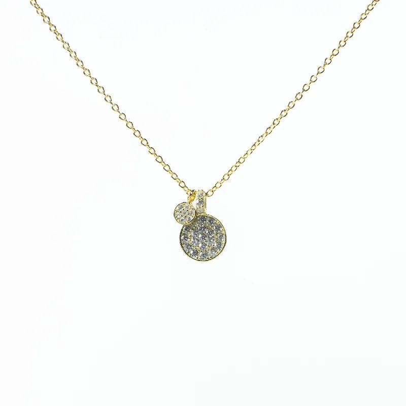 Necklaces and pendants with enamel accents for a colorful, eye-catching appearance-Round Cubic Disc Necklace