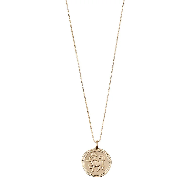 Unique necklaces and pendants with custom birthstone arrangements for personalization-Sagittarius Gold Plated Necklace