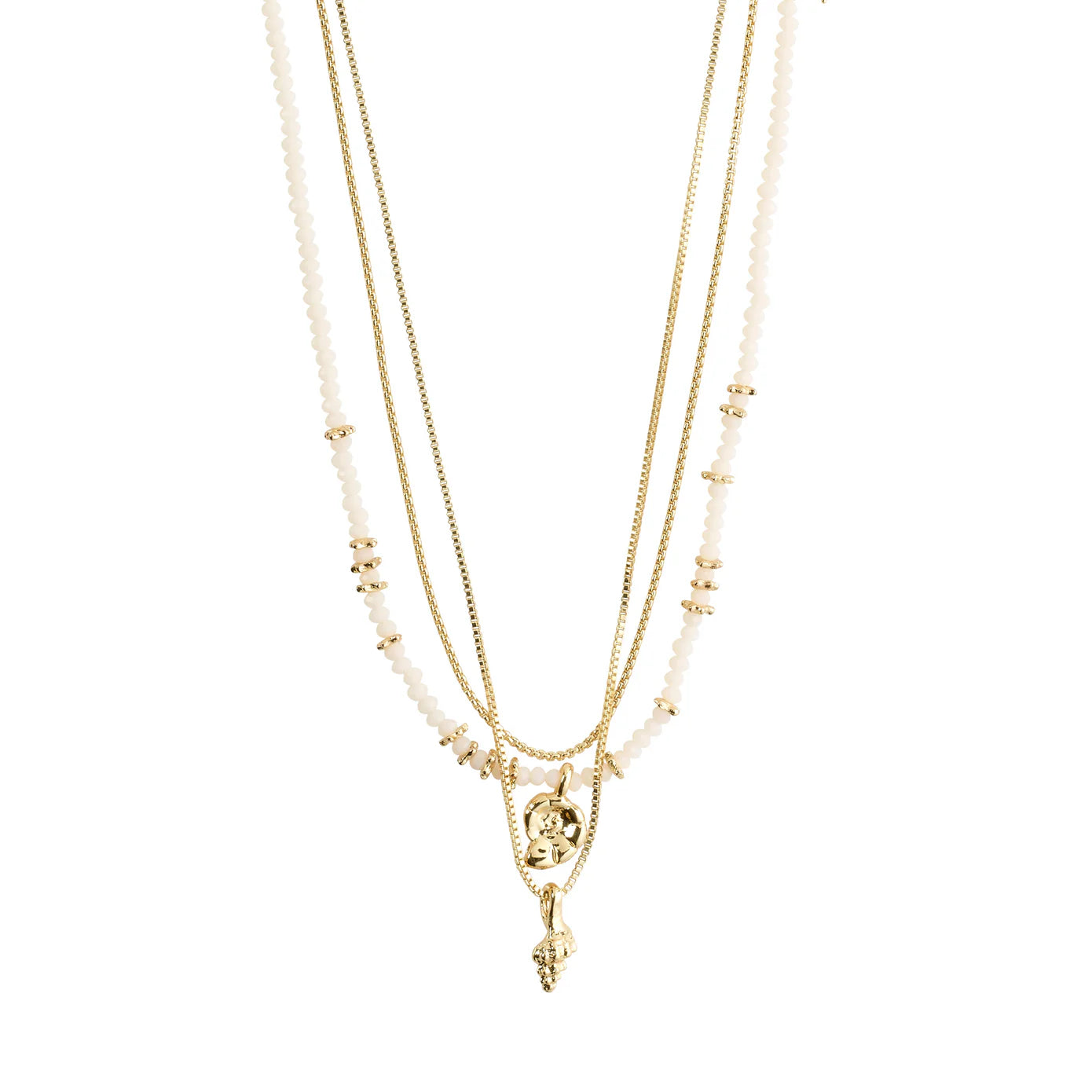 Best necklaces and pendants with art deco elements for a vintage, glamorous design-Sea Gold Plated 3-in-1 Necklace Set