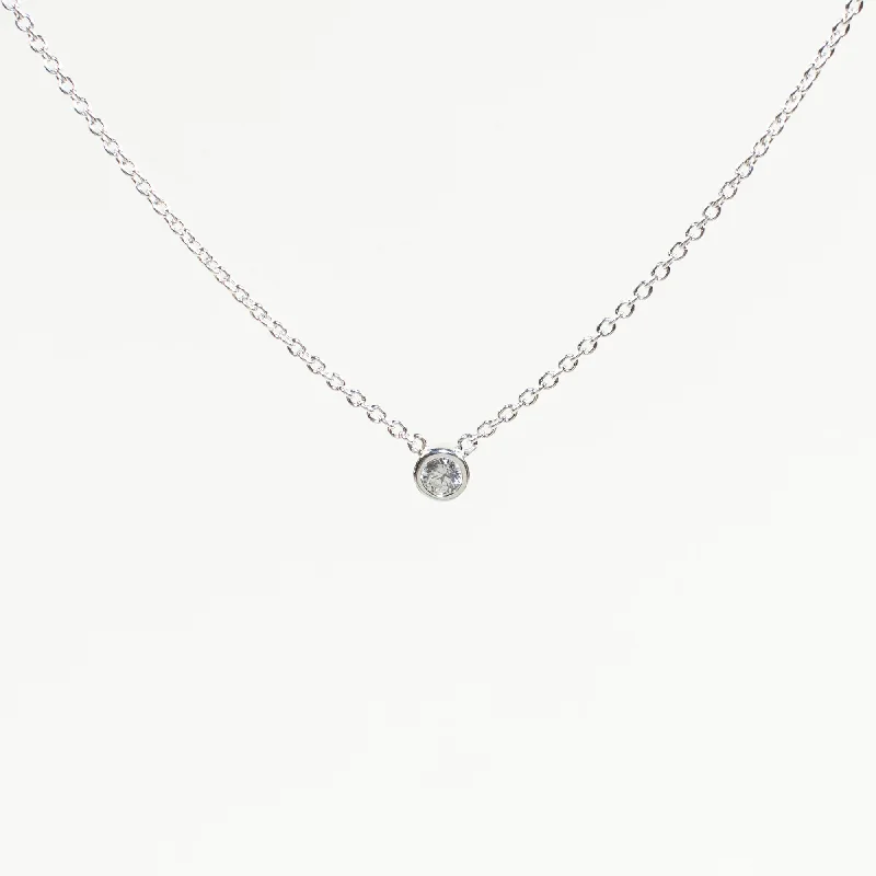 Best necklaces and pendants with intertwined designs for a symbol of unity-Solitaire Cubic Zirconia Silver Necklace