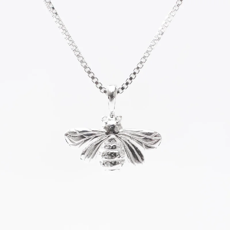 Best necklaces and pendants with floral designs for a feminine and elegant feel-Silver Cutout Bee Necklace