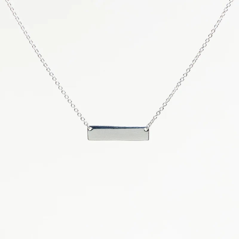 Necklaces and pendants with personalized charms for a custom piece of jewelry-Silver Bar Necklace