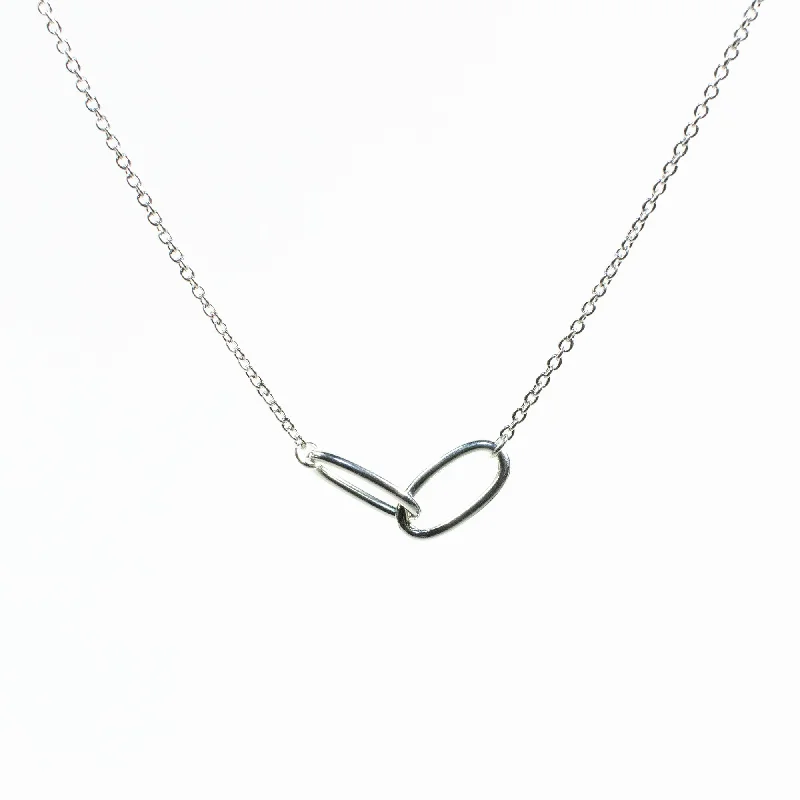 Best necklaces and pendants with adjustable chains for a customizable fit-Two Ovals Silver Necklace