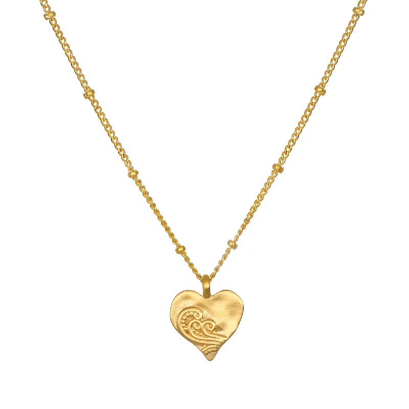 Stunning necklaces and pendants with aquamarine stones for a serene effect-Spirit of Love Gold Heart Necklace