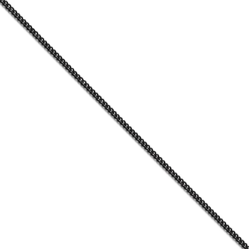 Best necklaces and pendants with crystal accents for a sparkling and elegant style-Stainless Steel Polished Black IP-plated 2.25mm Round Curb Chain | SRN1607