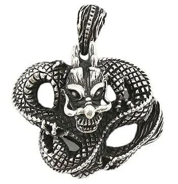 Best necklaces and pendants with matching rings for a coordinated jewelry set-Sterling Silver Gothic Dragon Pendant