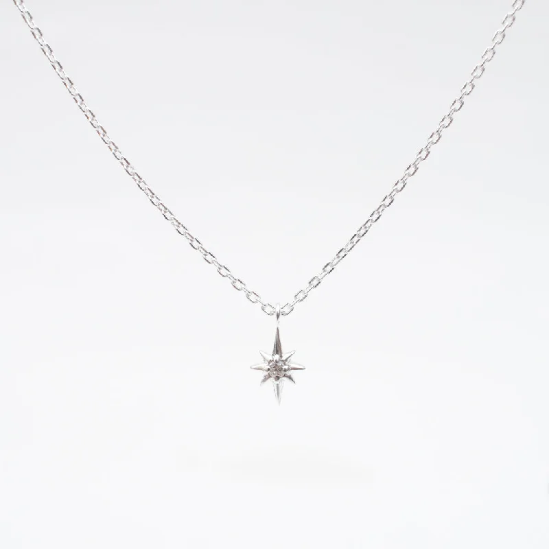 Necklaces and pendants with custom designs for a completely unique jewelry piece-Tiny Silver North Star Necklace