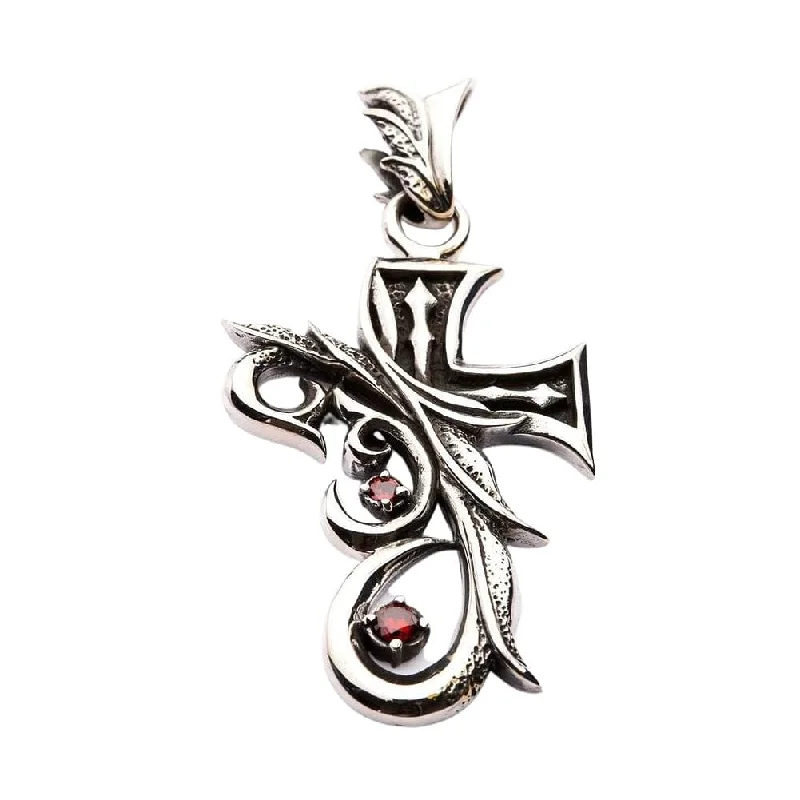 Personalized necklaces and pendants with initials for a customized and meaningful gift-Sterling Silver Tribal Gothic Cross Pendant