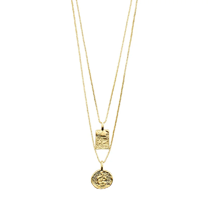 Stunning necklaces and pendants with aquamarine stones for a serene effect-Valkyria Gold Plated Necklace