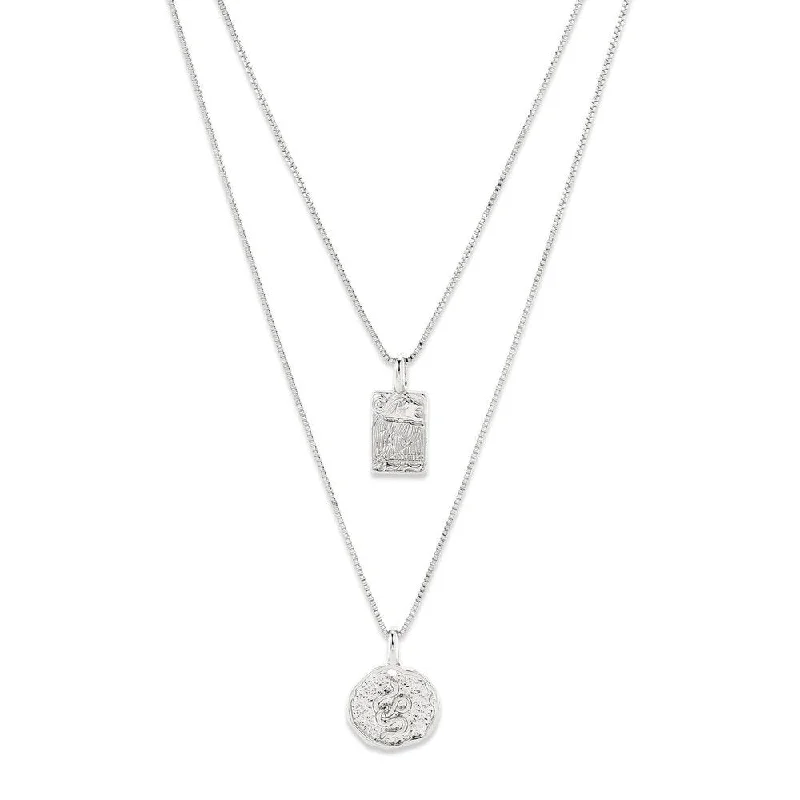 Necklaces and pendants with love knot designs for a romantic, meaningful symbol-Valkyria Silver Plated Necklace