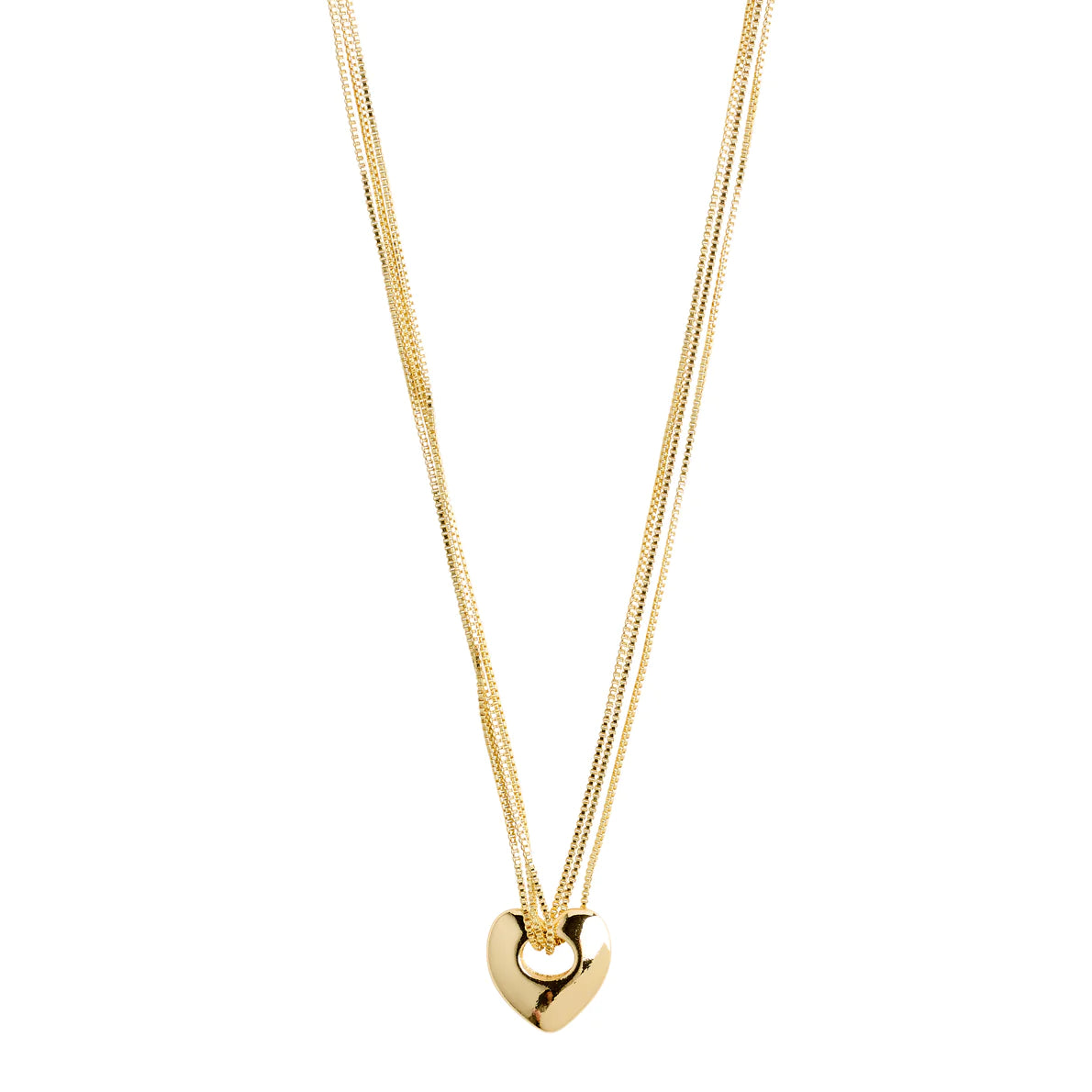 Necklaces and pendants with engraved messages for a deeply personal, sentimental gift-Wave Gold Plated Heart Necklace